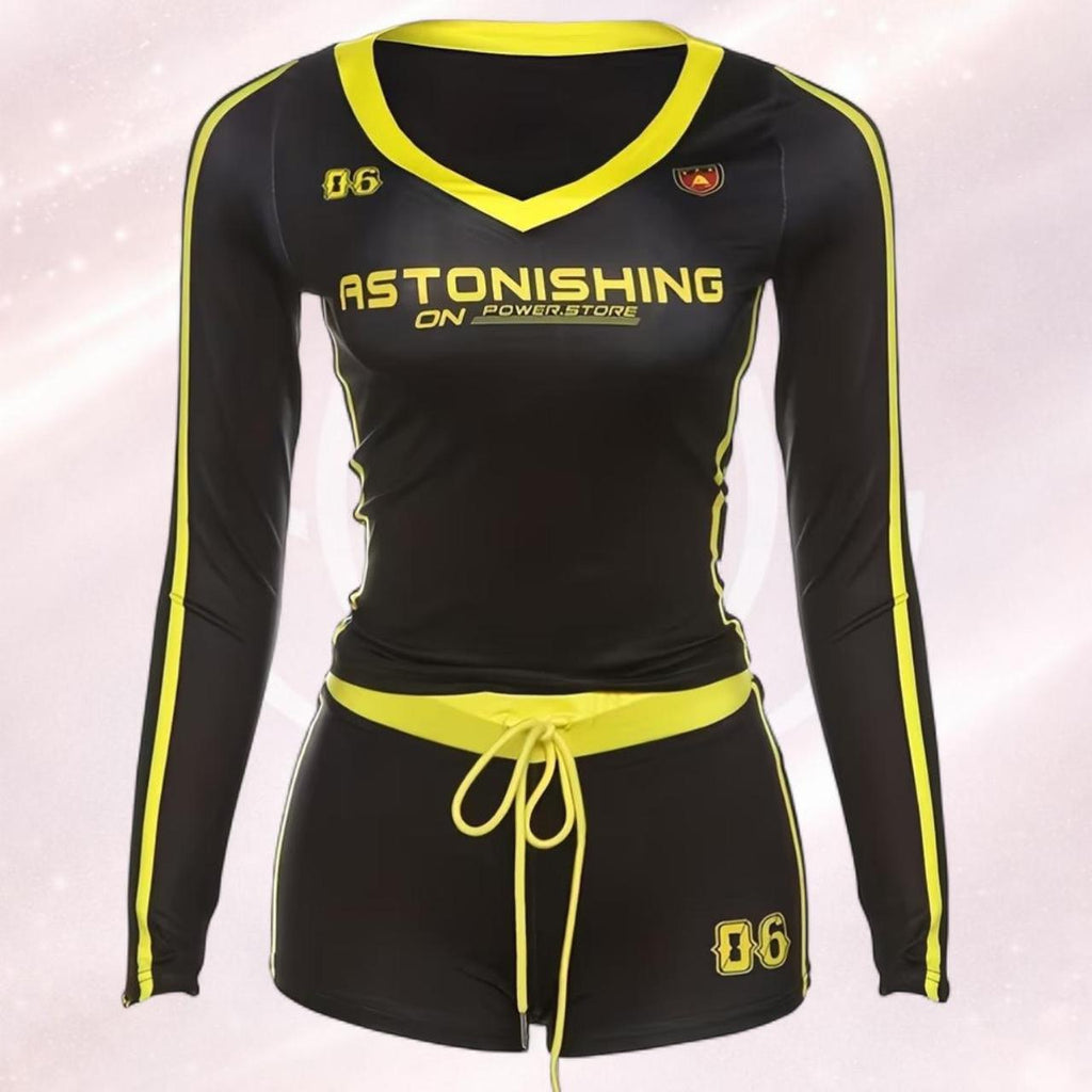 🖤💛 Black & Yellow Sporty 2-Piece Set ✨ Power Energy 💛🖤