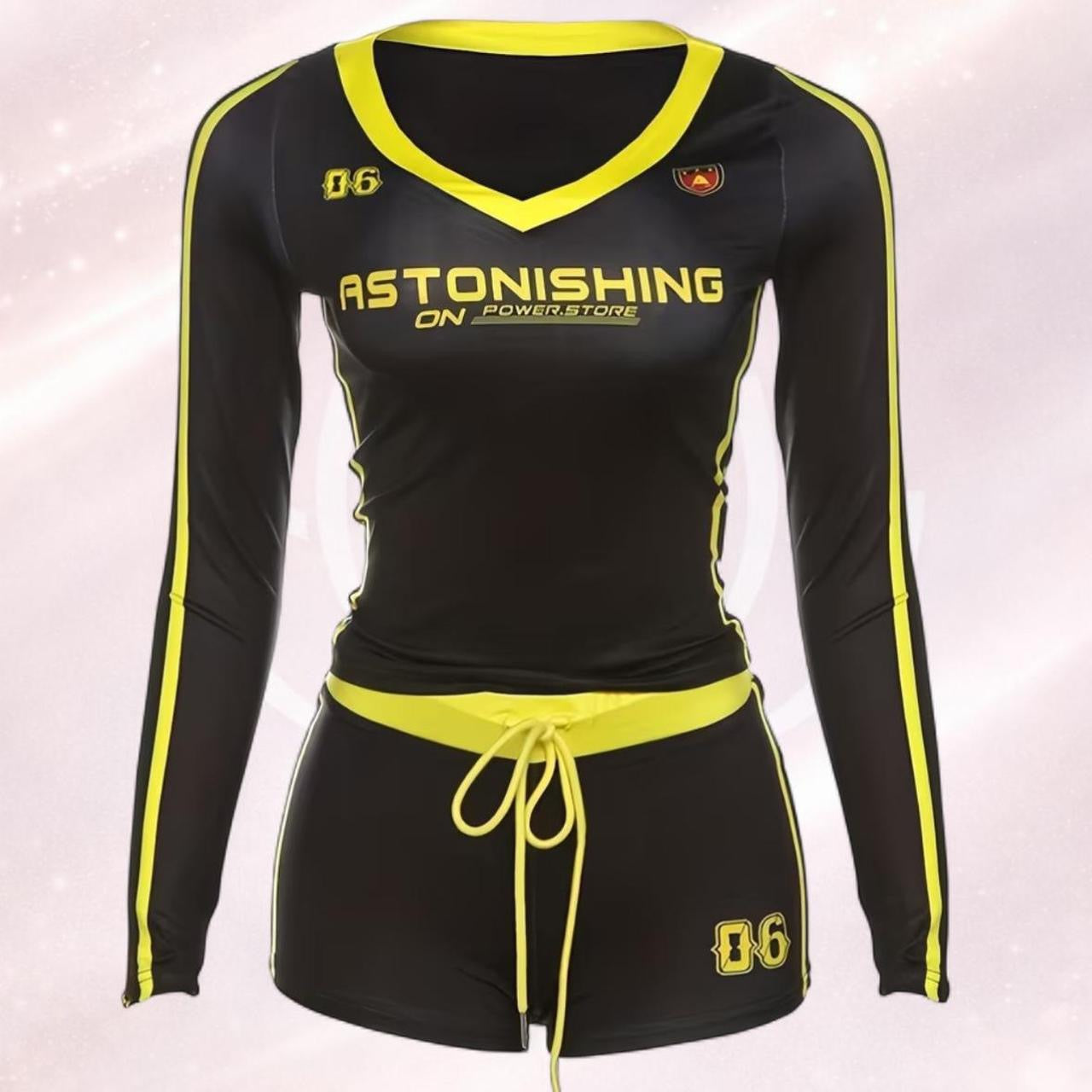 🖤💛 Black & Yellow Sporty 2-Piece Set ✨ Power Energy 💛🖤