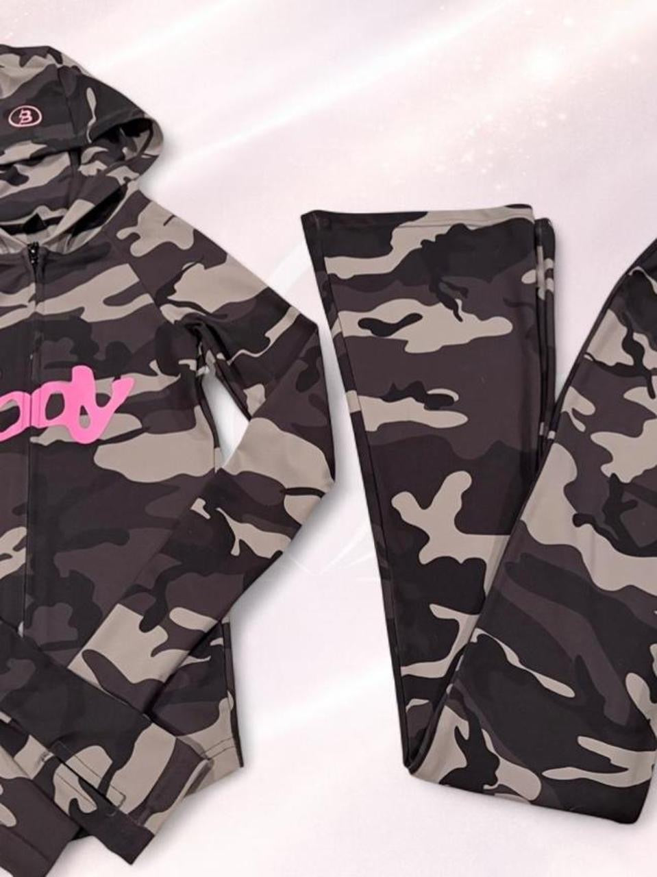 🖤🔥 Body By Raven “Tracy” Black Camo Tracksuit 🔥🖤