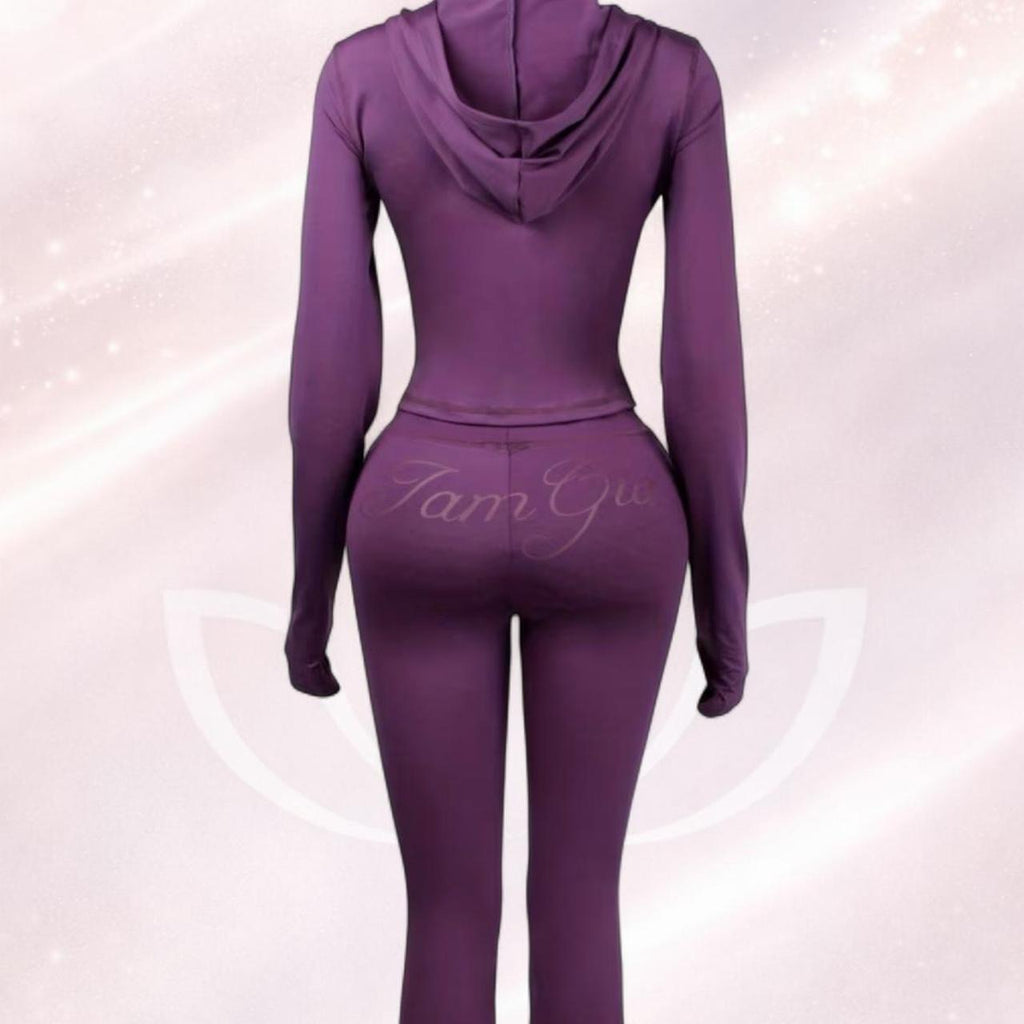 💜🔥 GIA Deep Plum Tracksuit Set — Athleisure Luxe 🔥💜