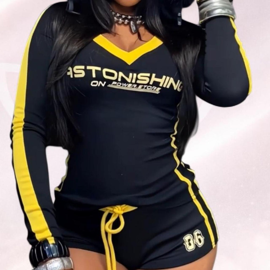 🖤💛 Black & Yellow Sporty 2-Piece Set ✨ Power Energy 💛🖤