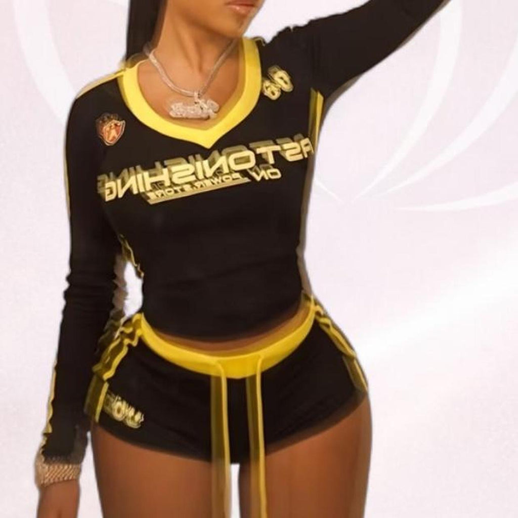 🖤💛 Black & Yellow Sporty 2-Piece Set ✨ Power Energy 💛🖤