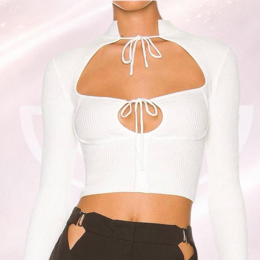 🖤 GUIZIO Thermal Knit Tie Top 🖤🔥