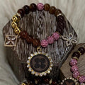 🤎💗 Brown & Pink Beaded Bracelet Stack — LV-Style Charm Energy 💗🤎